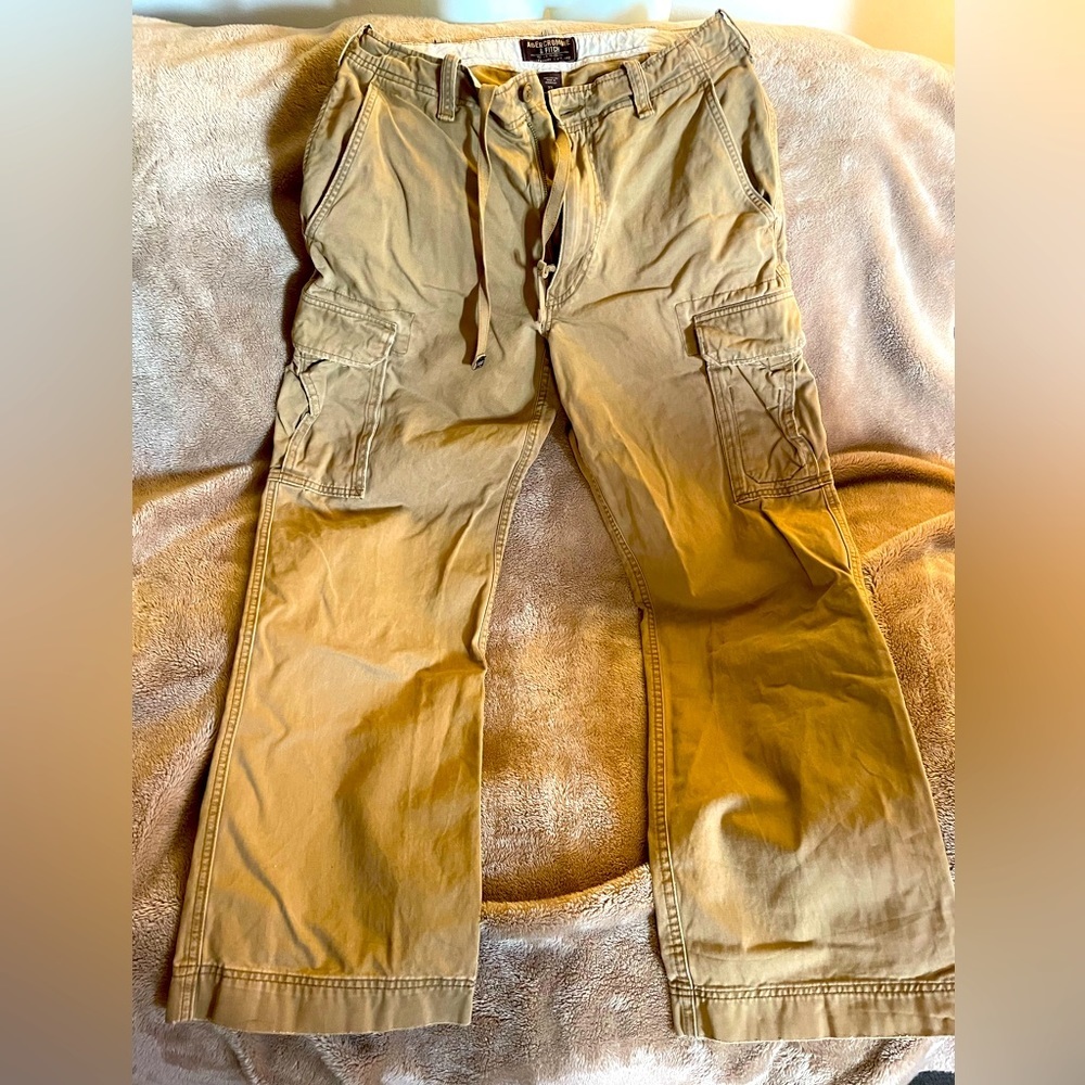 Vintage Y2K Abercrombie and Fitch Heavy Canvas Cargo Pants​